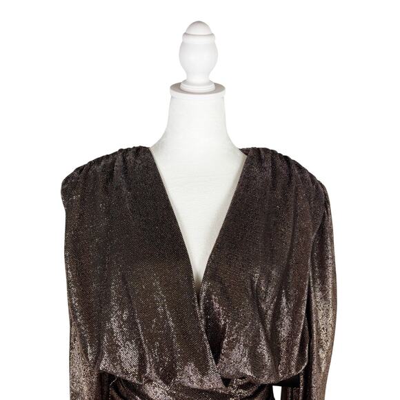 Redemption Draped Mini Dress Medium Brown NWT - Picture 3 of 11